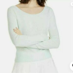 Vince Cashmere Seagram Green Ballet Neck Quiet Luxury Sweater, Medium